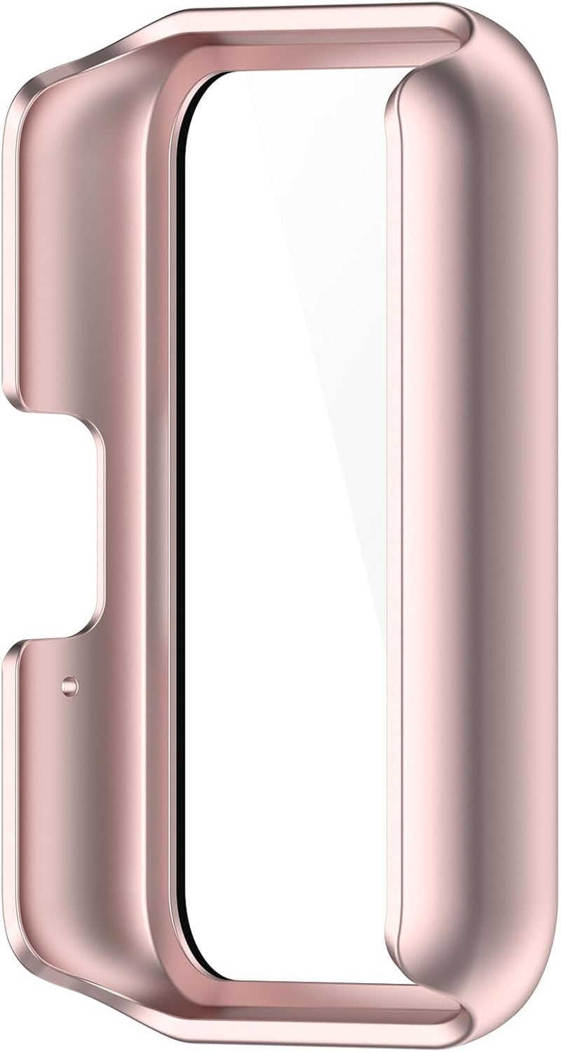 FanTEK Compatible for Samsung Galaxy Fit 3 Watch Case for Women Men, Scratch Resistant Shock Absorbing Case, Light Pink - Image 3
